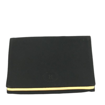 HERMES Bolide cotton travel pouch Trifold Pouch Canvas Black