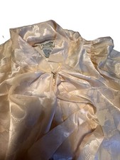 Vintage Christian Dior Wide Collar Tie Front Satin Long Sleeved Robe Size M