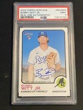 2022 Topps Heritage Bobby Witt Jr Real One Autograph #ROABJW RC PSA 9 MINT