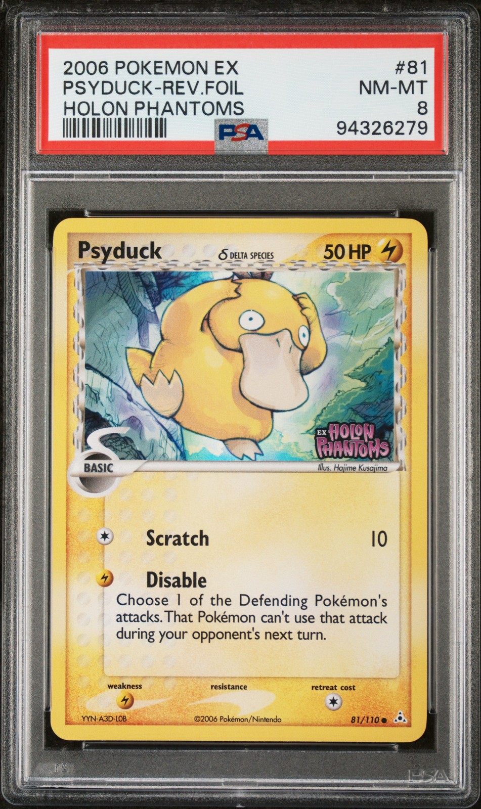 2006 Pokemon Ex Holon Phantoms #81 Psyduck-Rev.Foil Holon Phantoms PSA 8
