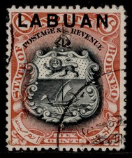 NORTH BORNEO - Labuan QV SG93, 6c brown-lake, USED. Cat &pound;50.