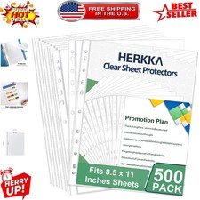 Top Loading Heavy Duty Page Protectors - 500 Pack for Efficient Document Storage