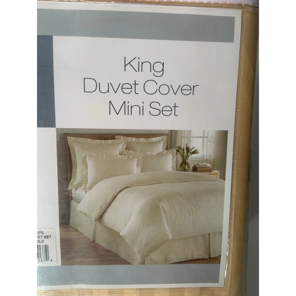 Funda nórdica King cama baño y más allá 100 % algodón satén 350 hilos nueva en paquete dorada Foto 4 de 4