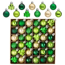 St Patricks Day Decorations Shamrock Tree Ornament Set, 36pcs 1.18inch Hangin...