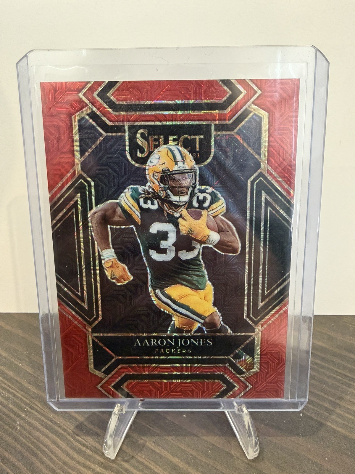 2021 PANINI SELECT RED  PRIZM AARON JONES /49 GREEN BAY PACKERS #214