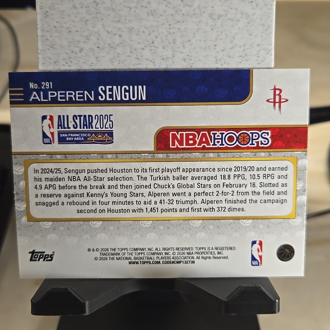Topps 2026 NBA Hoops Alperen Sengun NBA All-Star 2025 Green Hoops