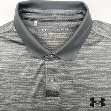 Under Armour Men's Short Sleeve Gray Geometric Larh Performance Golf Polo Shirt