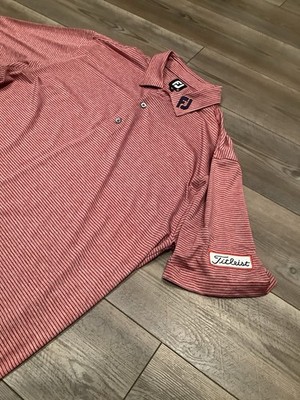 Foot Joy Titleist Golf Mens Large Polo Shirt Xxl Pinstripe