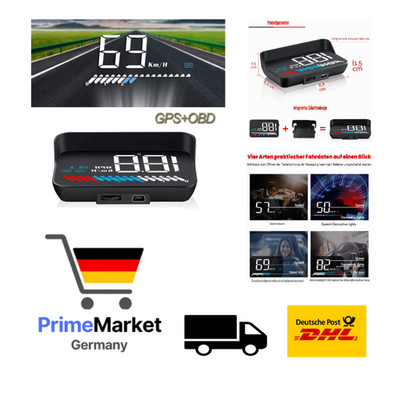 Auto Head Up Display OBD2 GPS Anzeige 3,5 Zoll LED Tachometer Sicherheitsalarm