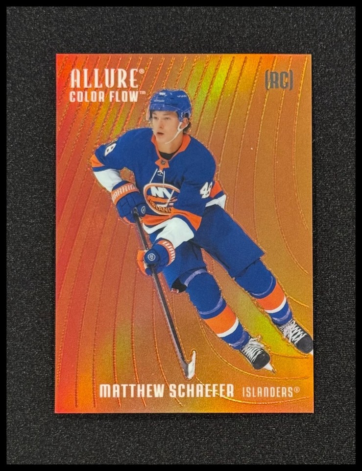 2025-26 Allure Hockey #CF-MS Matthew Schaefer Color Flow Red-Orange ...