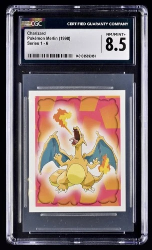 VINTAGE 1998 POKEMON TOPPS MERLIN SERIES 1 #6 CHARIZARD CGC 8.5 NM/MINT 🔥🔥🔥