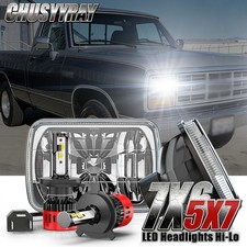2X 7x6" 5x7" LED Headlights DRL For Dodge Ram 50 1987-1993