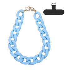 Phone Wrist Strap, 15" Acrylic Cellphone Chain with Tether Tab, Blue
