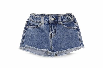 Jeff&CO Mädchen abgeschnittene Shorts Größe 7-8 Jahre UK '' blau Taschen Knopf