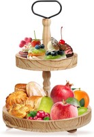 Obst Etagere 2 Etagen, Etagere TortenstäNder, Cupcake StäNder Aus Holz, Holztabl