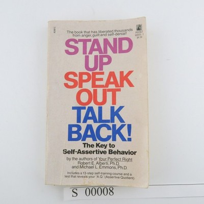 Stand Up Speak Out Talk Back Robert E. Alberti 1975 First Pocket Books