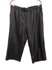 Danskin Now Womens Sz 12-14 Crop Pants Black Elastic Waist Drawstring