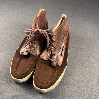 Polo Ralph Lauren Delmon Mens Brown Leather Suede Chukka Boots Size 10.5D
