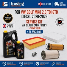 FOR VW GOLF MK8 2.0 TDI GTD DIESEL 2020-2026 SERVICE KIT FILTERS + 6L 5W30 OIL