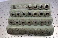 25 Piece Wade 8W Collet set (partial) with original Wade Rack - - E2810