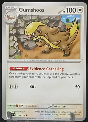 Pokémon Gumshoos 110/132 Me01: Mega Evolution Regular
