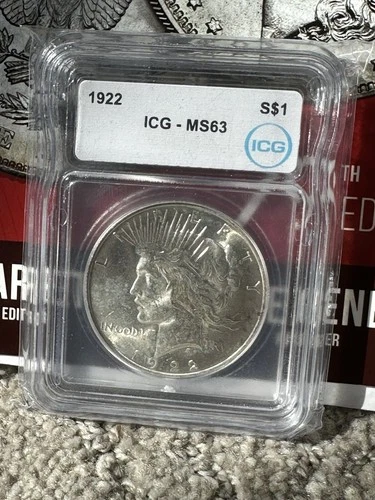 1922 $1 PEACE Dollar ICG MS63 FROSTY WHITE 🚀🔥