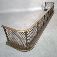 Antique Victorian Brass Mesh Grill Fireplace Fender Spark Guard Fire Surround