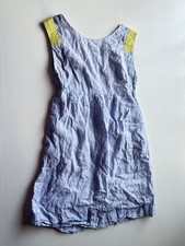 J. Crew Siesta Linen Striped Sheath Dress Women's 4 Embroidered Preppy Old Money
