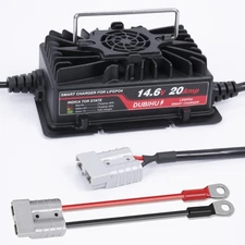Smart 20A LiFePO4 Battery Charger for Golf RV Marine, 14.6V, Anderson Connector