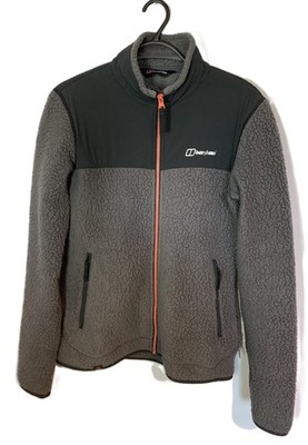 Berghaus Jacke Fleece Pile Damen UK 12 Polartec Grau Hybrid Colourblock Wandern
