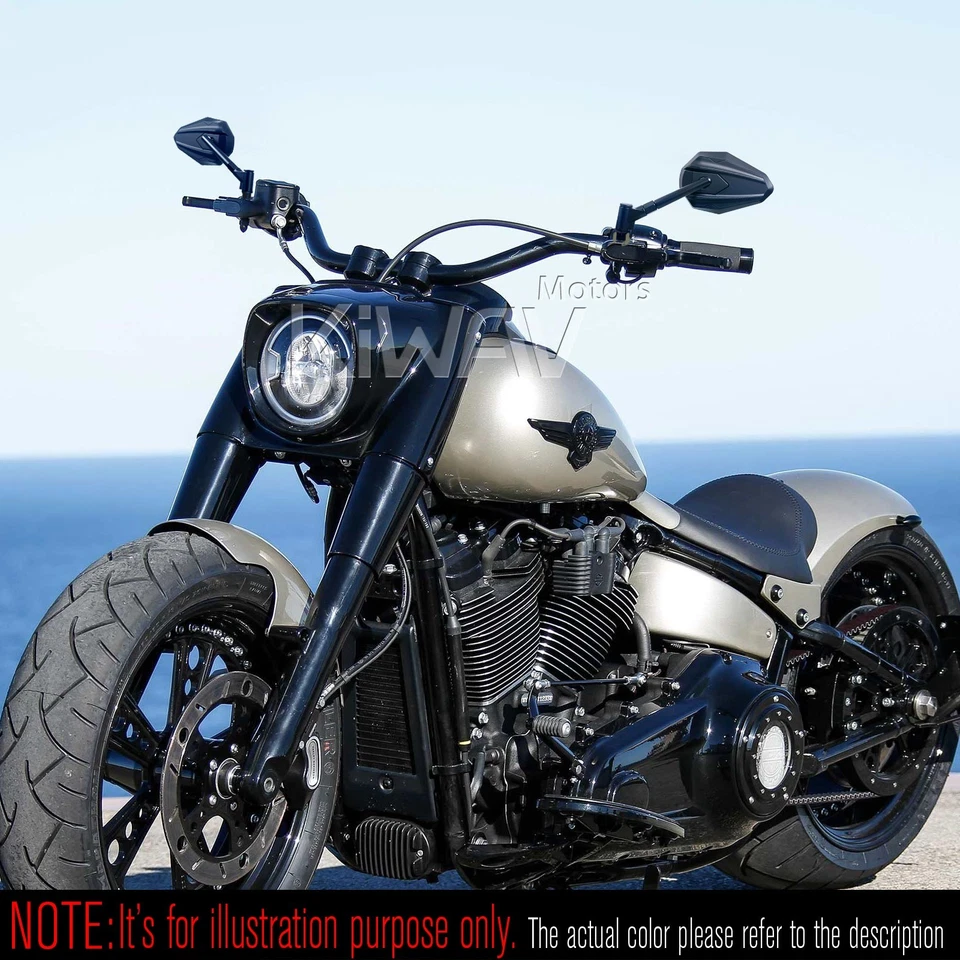 Espejos retrovisores 4RIZZ negros convexos ajustables para Harley Road King Foto 4 de 4