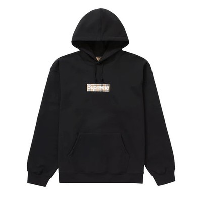 Supreme x Burberry Box Logo Hooded Sweatshirt Black Multi