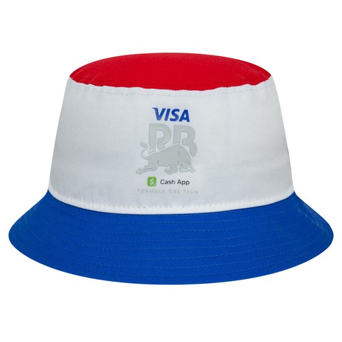 Men's New Era White RB Visa Cash App Essential Color Block Bucket Hat - 第 1/2 張圖片