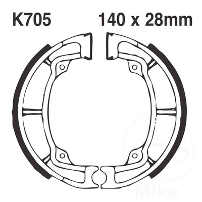 EBC Brake Shoes Inc Springs rear K705 1 Pack For Kawasaki KE 125 1976-1982 - Image 1 of 4