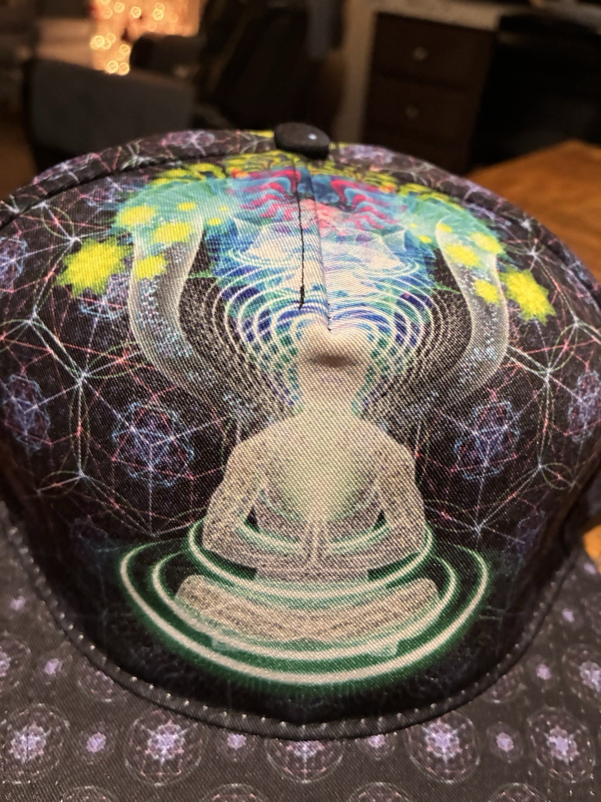 Psychedelic Themed SnapBack Hat Cap Featuring A M… - image 2