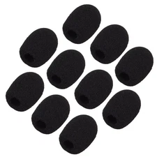 10 Pack Mini Small Size Lapel Headset Microphone Windscreen Foam Cover, Black