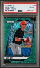 2025 PANINI PRIZM GREEN SCOPE #240 JACE JUNG 44/75 PSA 10