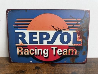Blechschild RACING TEAM REPSOL Werbeschild Vintage Retro 20x30 BAR Garage KELLER