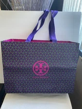 Authentic Tory Burch Logo Empty Shopping Paper Gift Bag LG 16x12x6 IN 15" handle