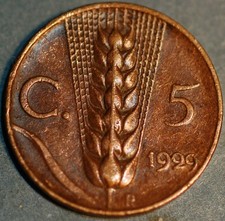 Italy 5 Centesimi 1929 Vittorio Emanuele III KM# 59