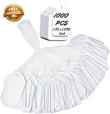 1000 PCS Pre-Strung Price Tags with String White Paper Label Tags for Garage Sal
