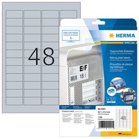 Herma Typenschild-Etiketten Special, 45,7 X 21,2 Mm, Silber 1 Bis 40 Stk