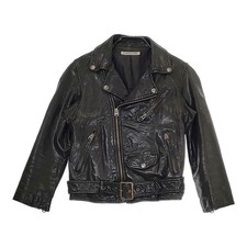 beautiful people 130 Lamb leather double rider jacket Kids size black 4-1018T  