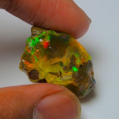 Ethiopian Oil Opal Specimen  20.95  cts Natural Rough Gemstone - Fire Opal Roug