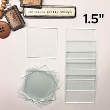1 1/2" Square Clear Flat Glass 1.5 inch  30 Pack