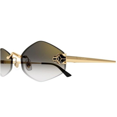CARTIER Panthere De Cartier Sunglasses CT0433S 001 Gold Grey Lens