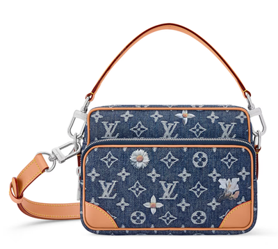 NEW Louis Vuitton Monogram Nil Shoulder Bag Denim Blue M27553