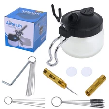 Airbrush Cleaning Kit Spray Wash Cleaning Pot Stabilizer Jar Bottles