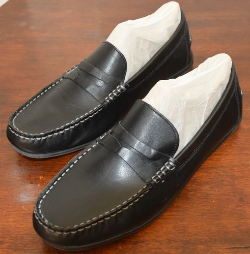 Tom Mcan Mens Sz 12M Bergen Black Faux Leather Penny Loafer Slip On Vegan - Picture 2 of 15