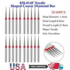 High Speed Diamond Dental Bur Coarse Needle Round Coarse Grit FG 858 014F 20/40x